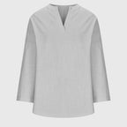 Women's Flowy Elegant Beach Shirt V-Neck Long Sleeve Relaxed Fit Casual Summer – Lenara