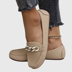 Women's Loafers Cushioned Insole Gold Chain Detail Luxury Everyday Flat – Melissa