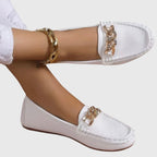 Women's Loafers Cushioned Insole Gold Chain Detail Luxury Everyday Flat – Melissa