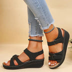 Women's Wedge Sandals Adjustable Strap Open Toe Arch Support Casual Summer Shoes – Alfreda