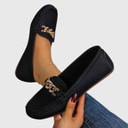 Women's Loafers Cushioned Insole Gold Chain Detail Luxury Everyday Flat – Melissa