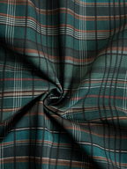 Women's Plaid Lapel Single-Breasted Shirt Long Dress Long Sleeve Casual Elegant – Green Tartan