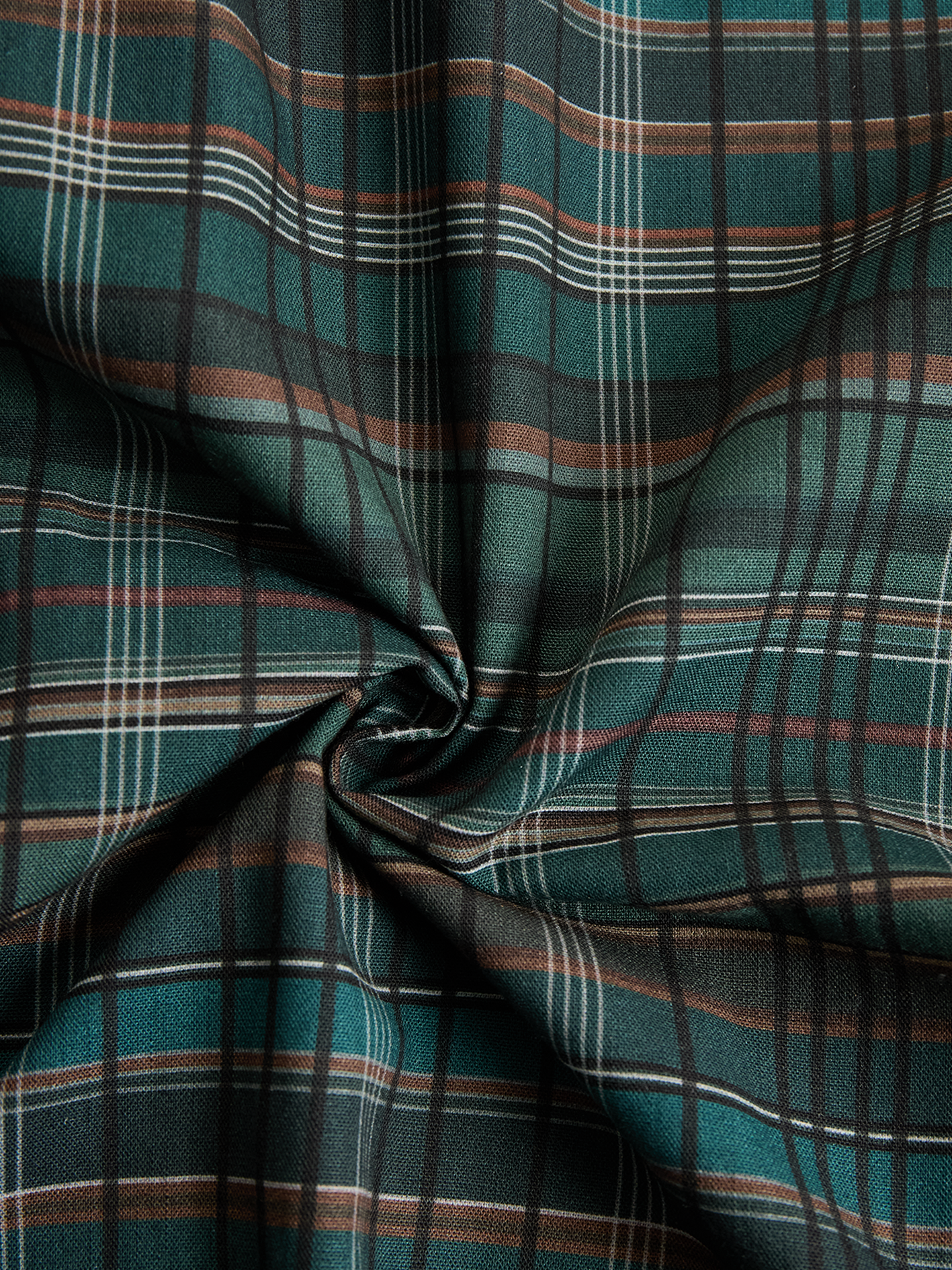Women's Plaid Lapel Single-Breasted Shirt Long Dress Long Sleeve Casual Elegant – Green Tartan