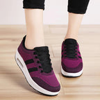 Women's Air Bubble Sneakers Mesh Lace-Up Cushioned Platform Casual Everyday Shoes