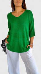 Women's Comfortable V-Neck Long Sleeve Top Flattering Wrinkle-Resistant Versatile – Sonylah