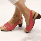 Women's Heeled Sandals Block Heel Arch Support Open Toe Casual Formal Summer Shoes – Marley Elegance