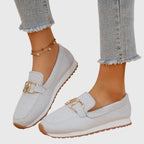 Women's Breathable Loafers Gold Horsebit Detail Lightweight Slip-On – Susana