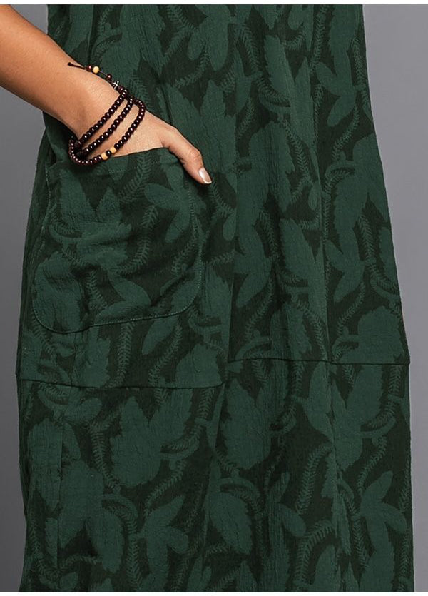 Women's Long Sleeve Midi Dress With Pockets Casual Summer Print Comfortable Everyday Relaxed Fit