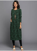 Women's Long Sleeve Midi Dress With Pockets Casual Summer Print Comfortable Everyday Relaxed Fit