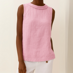 Women's Sleeveless Roll Collar Top Soft Flattering Silhouette Casual Elegant Everyday Chic – Maria