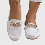 Women's Loafers Cushioned Insole Gold Chain Detail Luxury Everyday Flat – Melissa