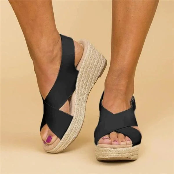 Women's Cushioned Sandals Contoured Footbed Wedge Breathable Casual Summer – Neve