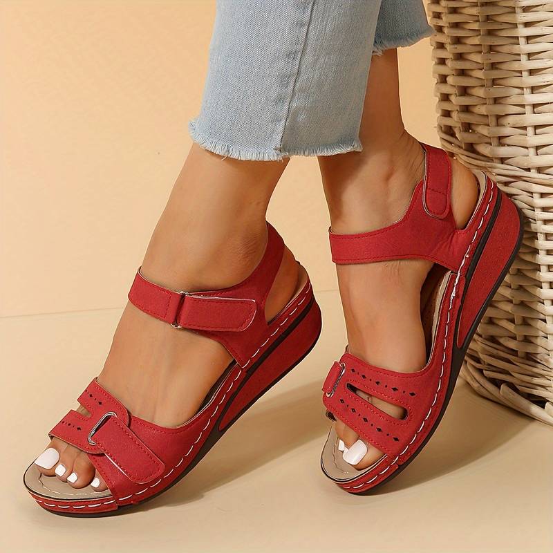 Women's Wedge Sandals Adjustable Strap Open Toe Arch Support Casual Summer Shoes – Alfreda
