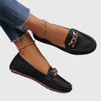 Women's Loafers Cushioned Insole Gold Chain Detail Luxury Everyday Flat – Melissa