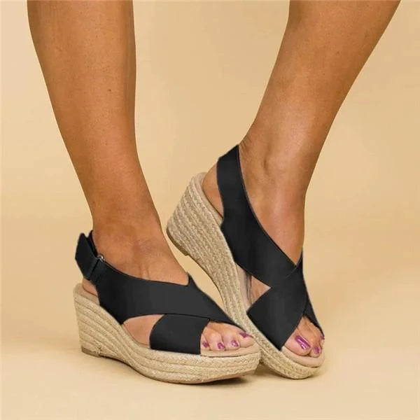 Women's Cushioned Sandals Contoured Footbed Wedge Breathable Casual Summer – Neve