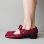 Women's Leather Mary Jane Shoes Buckle Strap Low Heel Casual Formal Everyday Shoes – Federica