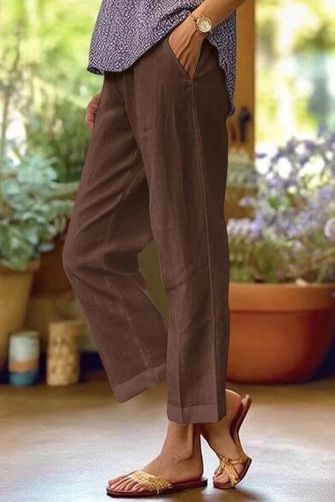 Women's Light Summer Trousers Relaxed Fit Graceful Drape Casual Elegant Everyday Comfort – Rita