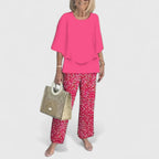 Women's Sophisticated Two-Piece Set Relaxed Blouse Wide-Leg Pants Casual Elegant Everyday – Martha