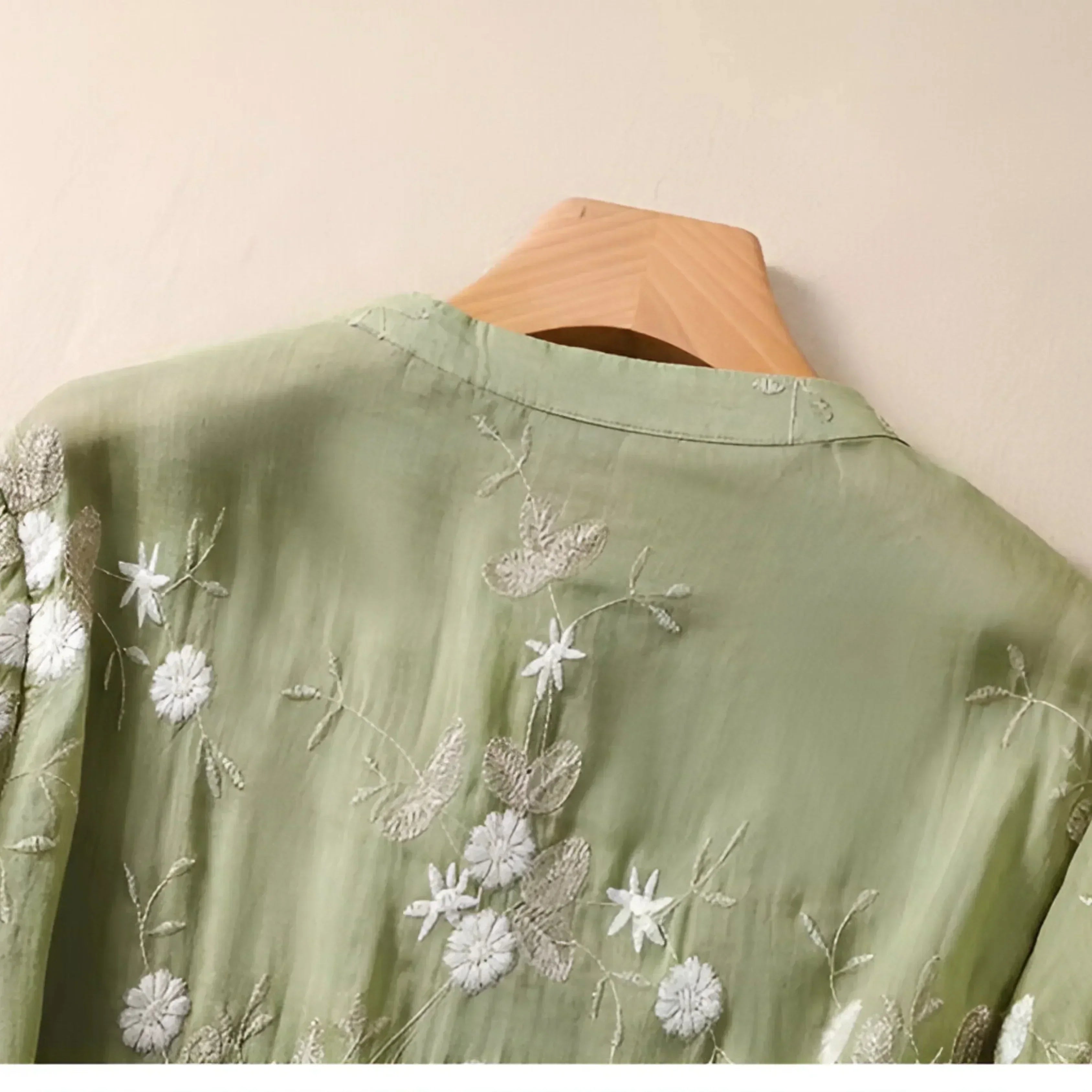 Women's Cotton Top Embroidered Flowers Feminine Soft Breathable Casual Elegant Everyday – Emily