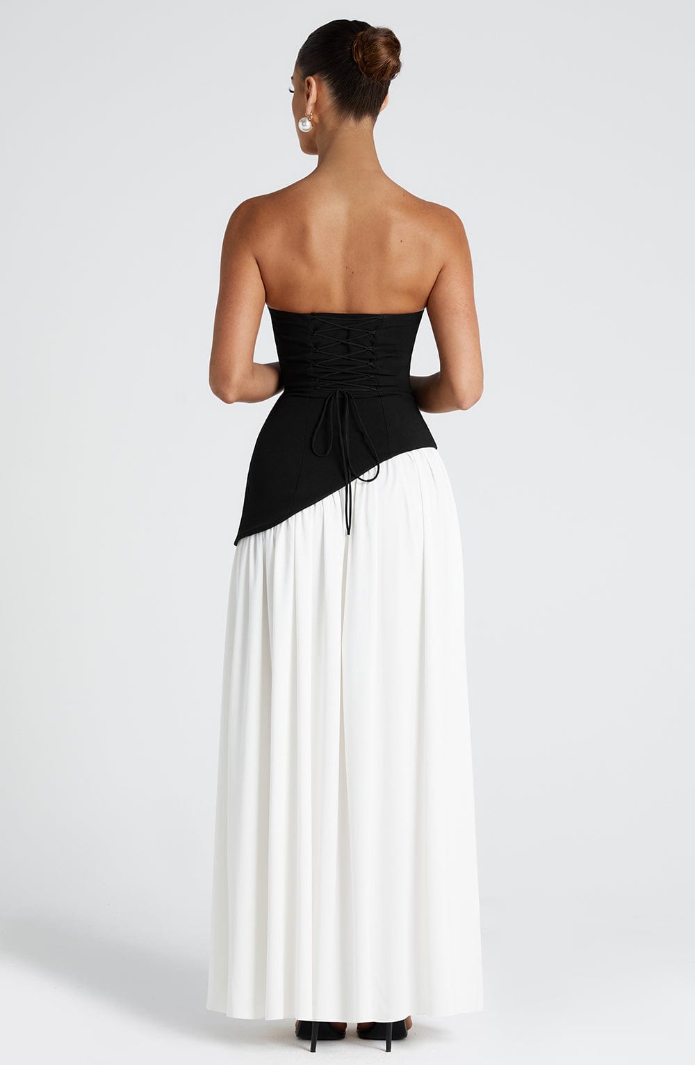 Women's Elegant Strapless Maxi Dress Fitted Slit Formal Party Wedding Guest Sophisticated – Mya
