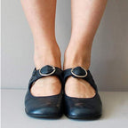 Women's Leather Mary Jane Shoes Buckle Strap Low Heel Casual Formal Everyday Shoes – Federica