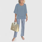 Women's Sophisticated Two-Piece Set Relaxed Blouse Wide-Leg Pants Casual Elegant Everyday – Martha