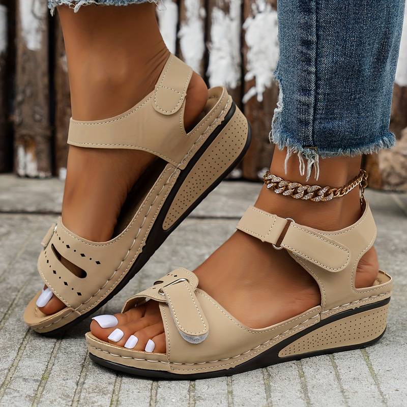 Women's Wedge Sandals Adjustable Strap Open Toe Arch Support Casual Summer Shoes – Alfreda