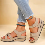 Women's Wedge Sandals Adjustable Strap Open Toe Arch Support Casual Summer Shoes – Alfreda