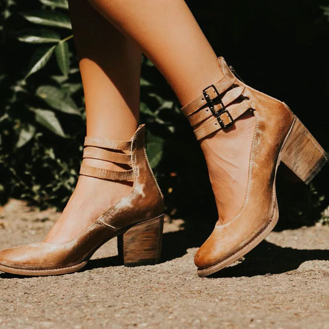 Women's Comfortable Stylish Block Heel Ankle Strap Shoes Chic Casual Spring Everyday Elegant – Zina