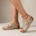 Women's Criss-Cross Slingback Wedge Sandals Open Toe Casual Summer Shoes – Abigail
