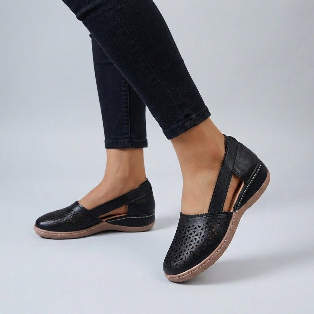 Women's Scalloped Cut-Out Comfort Sandals Wedge Breathable Casual Summer Shoes – Sydney