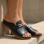 Women's Slip-On Sandals Buckle Detail Block Heel Casual Summer – Kylie