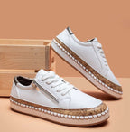 Women's Floral Print Espadrille Sneakers Lace-Up Arch Support Casual Everyday Shoes – Marley