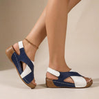 Women's Criss-Cross Slingback Wedge Sandals Open Toe Casual Summer Shoes – Abigail