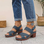 Women's Platform Heel Comfort Sandals Adjustable Strap Open Toe Casual Summer Shoes – Victoria