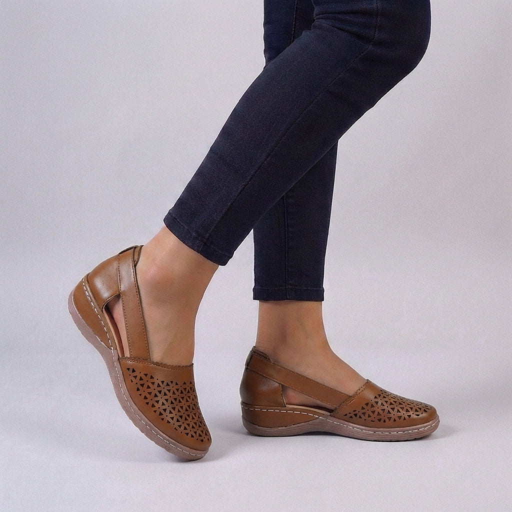 Women's Scalloped Cut-Out Comfort Sandals Wedge Breathable Casual Summer Shoes – Sydney