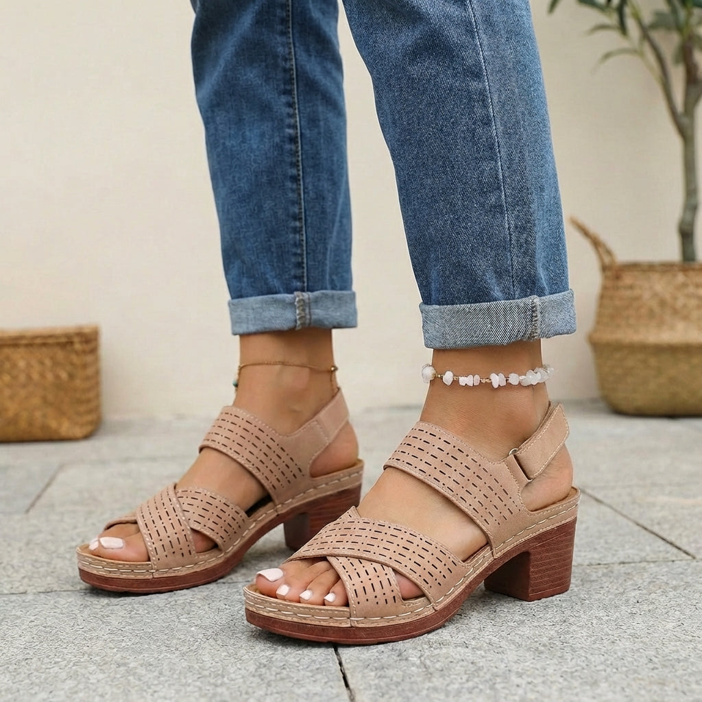 Women's Platform Heel Comfort Sandals Adjustable Strap Open Toe Casual Summer Shoes – Victoria