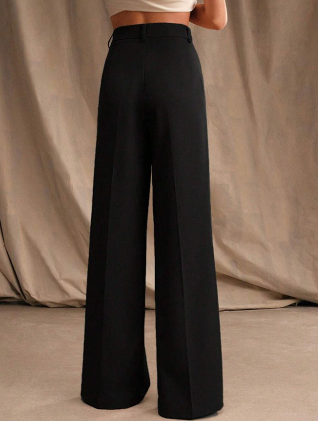 Women's High Waist Wide Leg Drape Pants Loose Flowing Polyester Casual Formal Everyday Trousers – Multicolor
