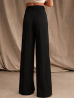 Women's High Waist Wide Leg Drape Pants Loose Flowing Polyester Casual Formal Everyday Trousers – Multicolor