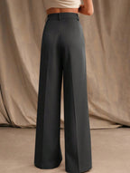 Women's High Waist Wide Leg Drape Pants Loose Flowing Polyester Casual Formal Everyday Trousers – Multicolor