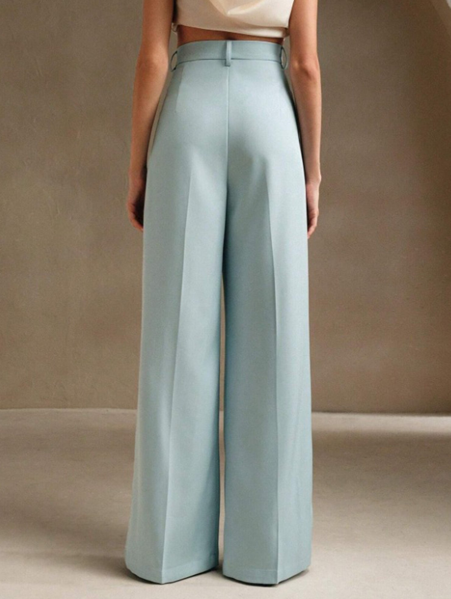 Women's High Waist Wide Leg Drape Pants Loose Flowing Polyester Casual Formal Everyday Trousers – Multicolor