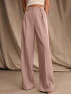 Women's High Waist Wide Leg Drape Pants Loose Flowing Polyester Casual Formal Everyday Trousers – Multicolor