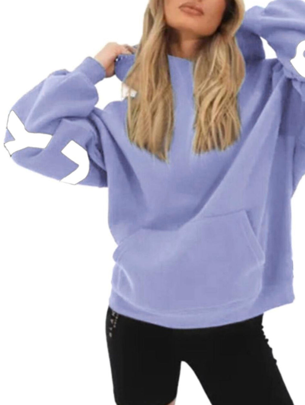 Women's Oversized Graphic Letter Hoodie Casual Streetwear Everyday Cozy Loose Fit Pullover Sweatshirt – Blue Grey