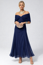 Women's Flowing Floral Long Dress Off-Shoulder V-Neck Formal Elegant Wedding Guest Casual – Lilly