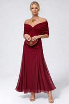 Women's Flowing Floral Long Dress Off-Shoulder V-Neck Formal Elegant Wedding Guest Casual – Lilly