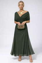 Women's Flowing Floral Long Dress Off-Shoulder V-Neck Formal Elegant Wedding Guest Casual – Lilly