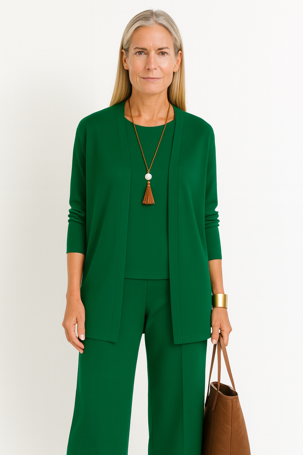 Women's Elegant 3-Piece Set Blazer Vest Wide-Leg Pants Lightweight Flattering Casual Chic – Pin