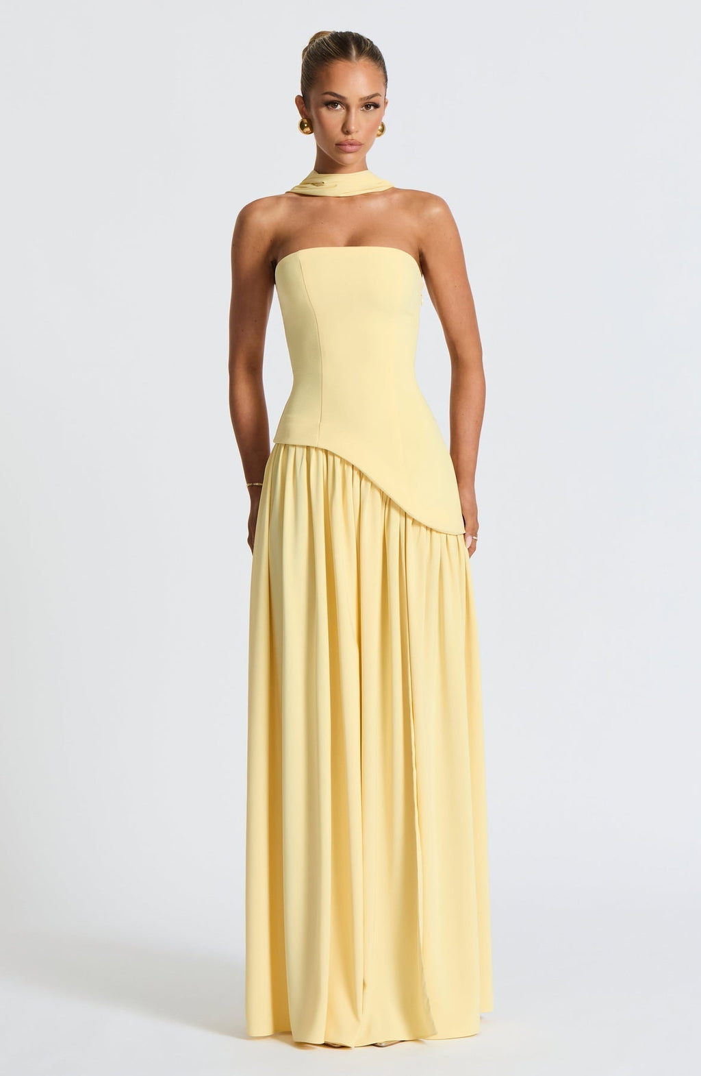Women's Elegant Strapless Maxi Dress Fitted Slit Formal Party Wedding Guest Sophisticated – Mya