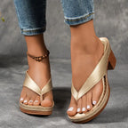 Women's Heeled Slippers Open Toe Ankle Strap Cushioned Support Casual Elegant – Marilyn