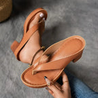 Women's Heeled Slippers Open Toe Ankle Strap Cushioned Support Casual Elegant – Marilyn